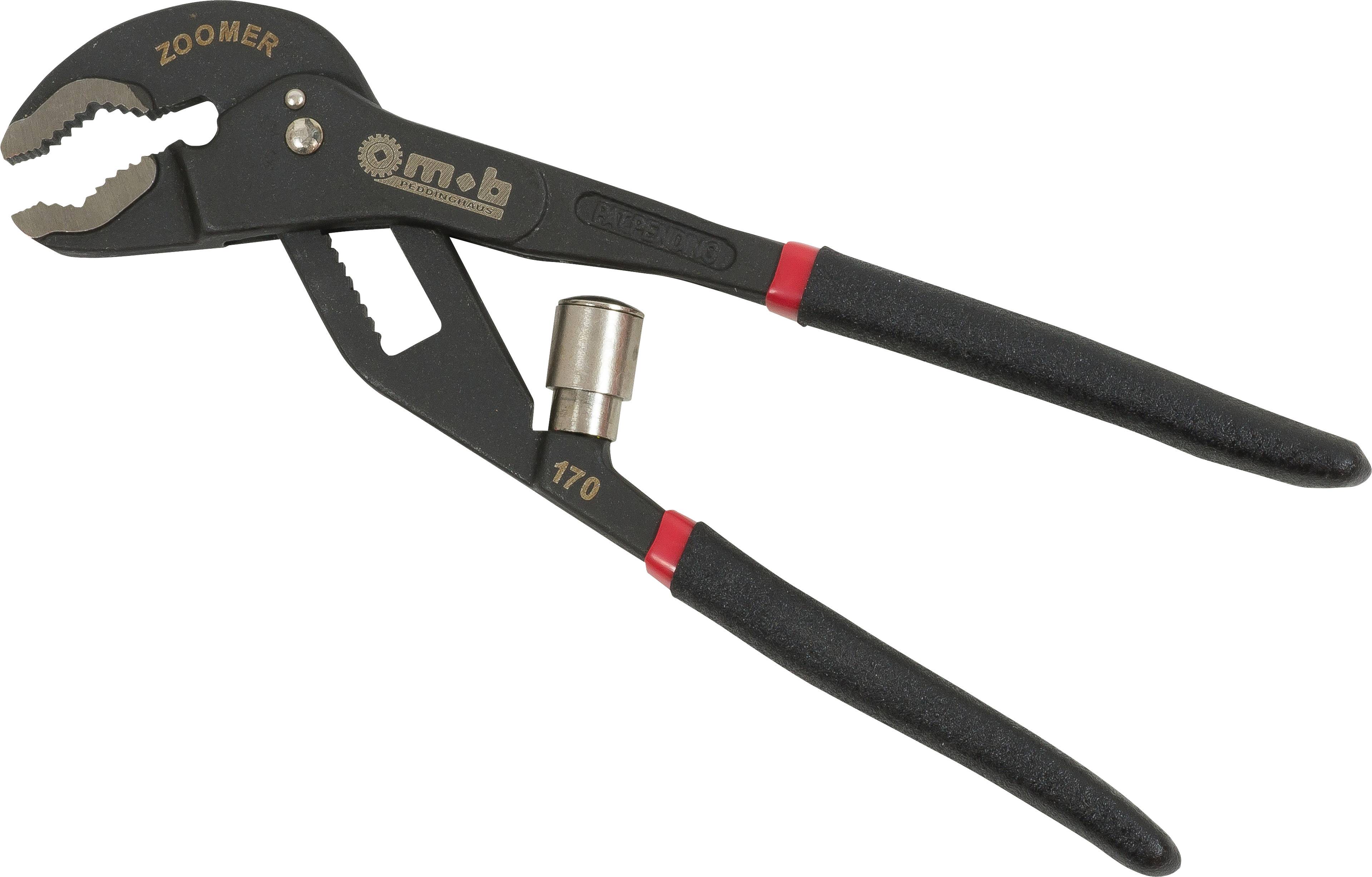 Adjustable pipe wrench with black handle and metal jaws, suitable for gripping and turning tasks in plumbing and installation work.