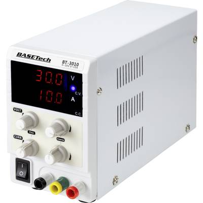 Basetech BT-3010 Bench PSU (adjustable voltage) 0 - 30 V DC 0 - 10 A 300 W 4 mm connector slim type No. of outputs 1 x