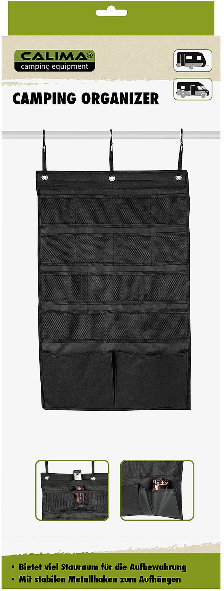 Calima Storage set Camping Organizer (L x W) 75 cm x 47 cm Black 46036-5