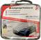 Transparent carrier bag with the inscription 'Premium M Car Garage'. Image of a car with a cover. Dimensions: 430 x 150 x 116 cm.