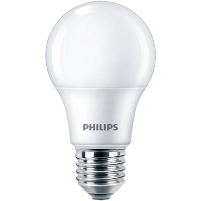 Philips LED light bulb in a classic shape with E27 screw fitting, suitable for residential lighting.