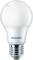 Philips LED light bulb, E27 screw cap, white, energy-efficient.