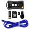 PCE-VDL 24I vibration data logger kit with display, micro-USB cable, micro SD card, SD adapter, and USB card reader.