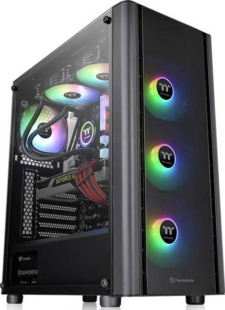 Thermaltake V250 TG ARGB Midi tower PC casing Black Built-in fan, 3 built-in LED fans, Window