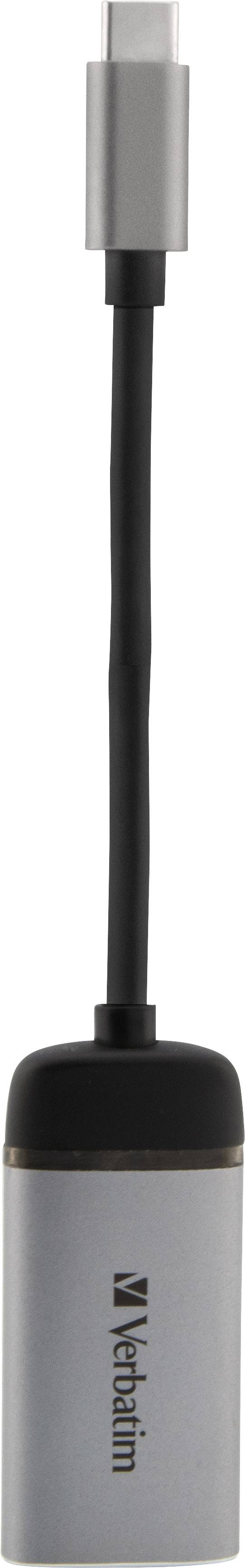 Verbatim USB-C to Ethernet adapter for wired network connection.