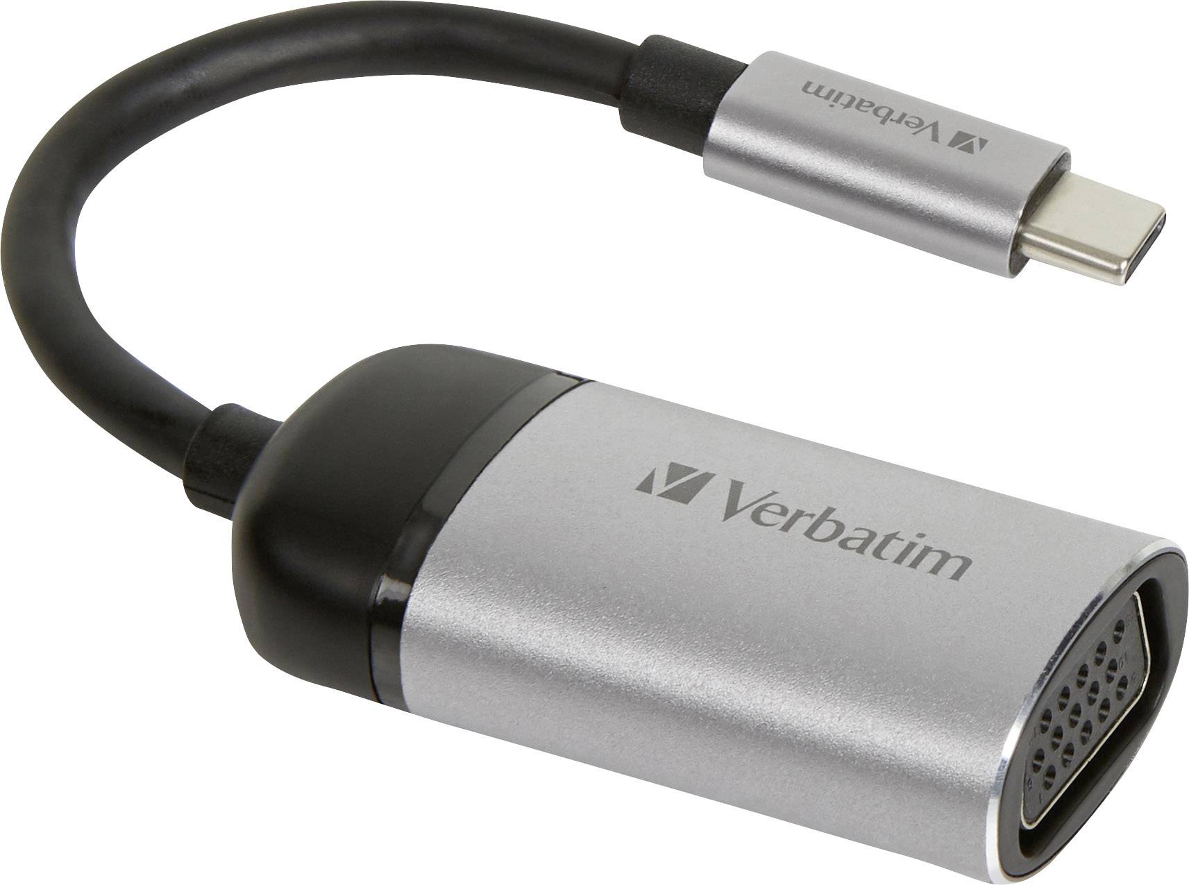 Verbatim 49145 USB-C® Adapter [1x USB-C® plug - 1x VGA socket] Silver (matt) 0.10 m-1
