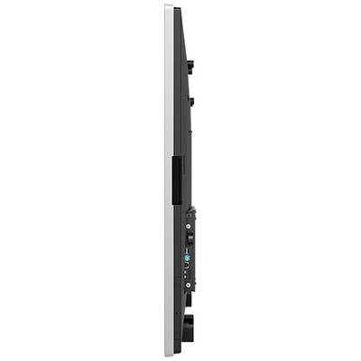 Side view of a monitor with various ports, including HDMI and USB.
