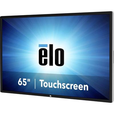 'Elo' logo on a blue background. Underneath it reads '65" | Touchscreen'.