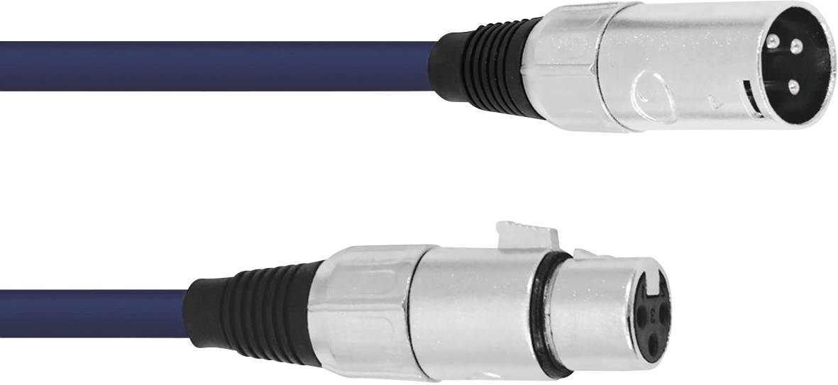 Image of Omnitronic 3022010N XLR Cable [1x XLR plug 3-pin - 1x XLR socket 3-pin] 5.00 m Blue