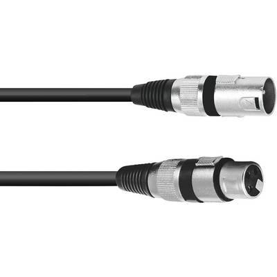XLR cable with male and female plugs, commonly used in audio applications for transmitting microphone signals.
