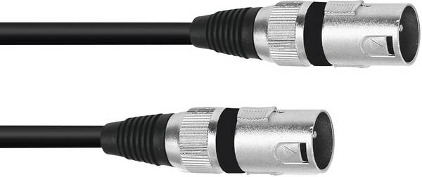 Omnitronic 3022075A XLR Adapter cable [1x XLR plug 3-pin - 1x XLR plug 3-pin] 0.20 m Black