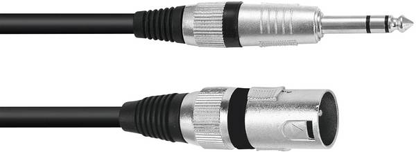 Omnitronic 3022075E XLR Adapter cable [1x XLR plug 3-pin - 1x Jack plug 6.3 mm (stereo)] 0.15 m Black