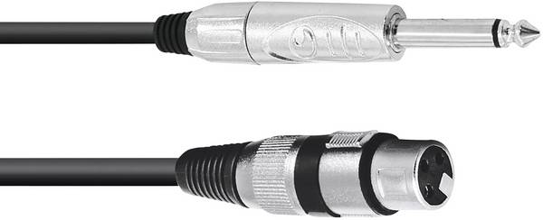 Omnitronic 3022516M XLR Adapter cable [1x XLR socket 3-pin - 1x Jack plug 6.3 mm (mono)] 2.00 m Black