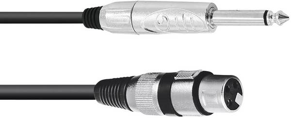 Omnitronic 30225170 XLR Adapter cable [1x XLR socket 3-pin - 1x Jack plug 6.3 mm (mono)] 5.00 m Black