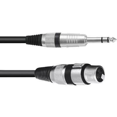 Image of Omnitronic 30225180 XLR Adapter cable [1x XLR socket 3-pin - 1x Jack plug 6.3 mm (stereo)] 0.90 m Black
