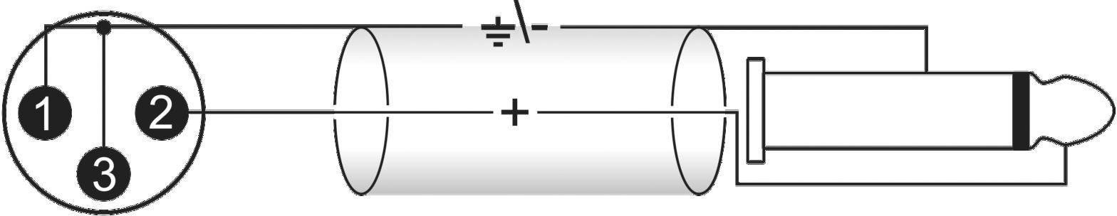 Diagram of an electrical circuit: Battery, switch and light bulb connected with numbered nodes 1, 2 and 3.