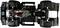'Underside view of a remote-controlled car without bodywork, showing engine, cables and chassis on a black frame.'