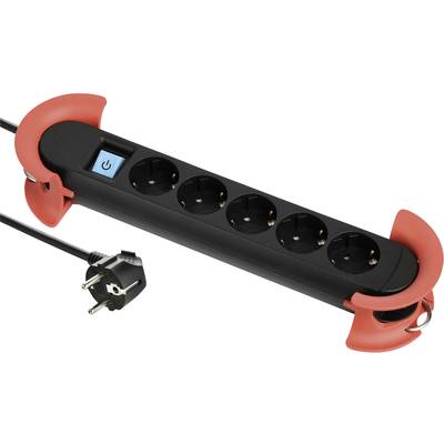 Image of Maxtrack NV 60-5 L Power strip (+ switch) Black PG connector 1 pc(s)