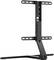 Black metal TV mount suitable for mounting a television. Adjustable in height and width to accommodate various TV sizes.