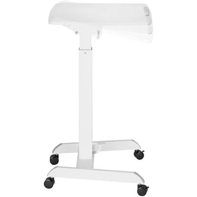 'Mobile Magnifying Lamp on Telescopic Stand with Wheels, Height-Adjustable, White, Suitable for Cosmetic Treatments and Detailed Work.'