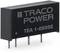 A black electronic component by 'Traco Power', model 'TEA 1-0505E', with four connection pins, against a white background.