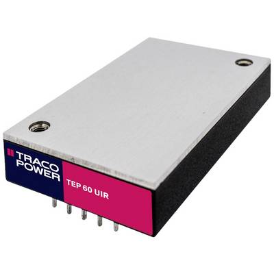 A rectangular electronic module with the inscription 'TRACO POWER TEP 60 UIR'. It has multiple pins for connection.