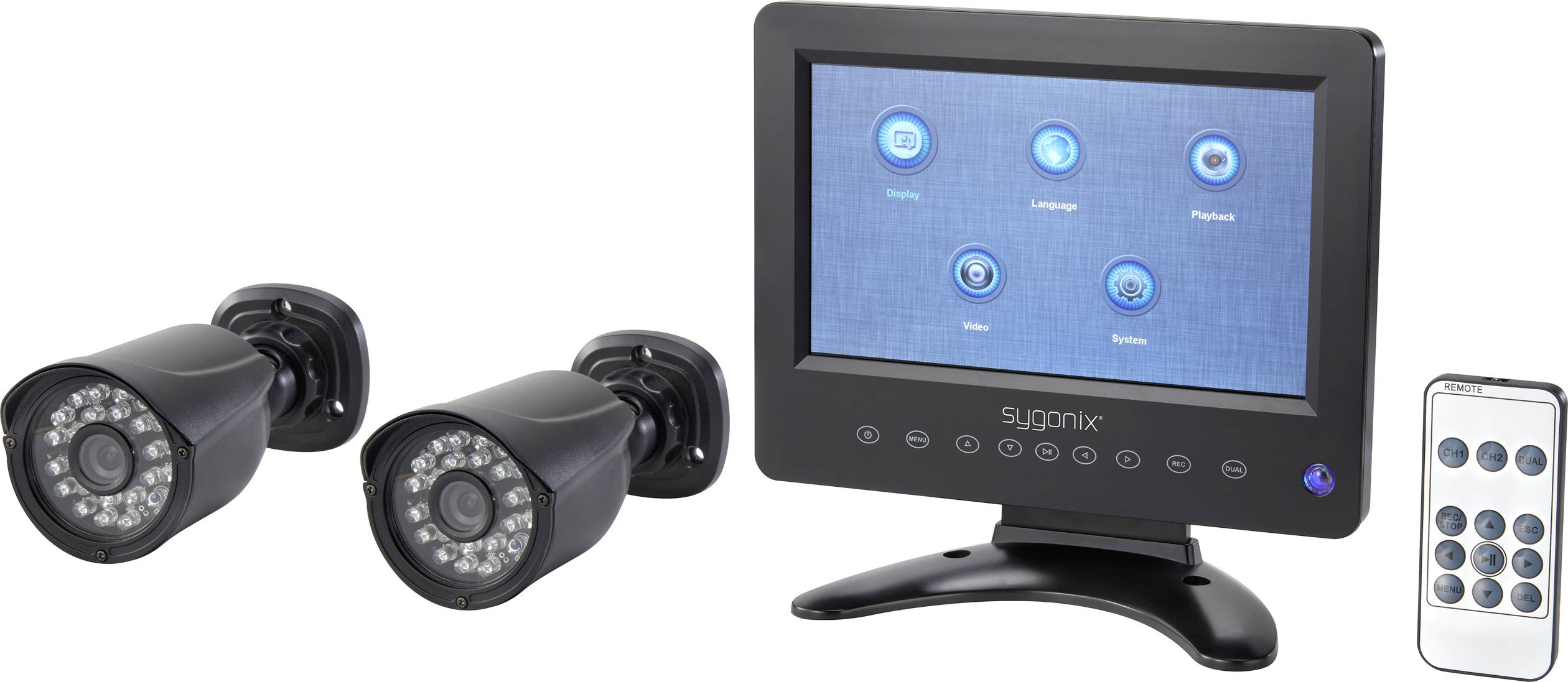 Sygonix SY-4600588 AHD CCTV camera set 2-channel incl. 2 cameras 1280 x 720 p