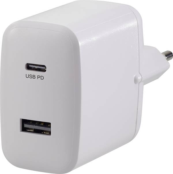 VOLTCRAFT UC-2ACX001 USB charger 32 W 1x USB-A, 1x USB-C® Power Delivery White Indoors USB Power Delivery (USB-PD)