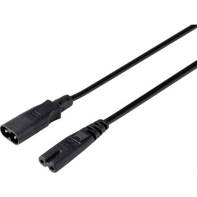 Black network cable with two pins on one side and a two-pole connector on the other side.