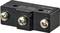 'Black microswitch LTM-1306 with three connection points, COM, NO and NC, voltage specifications engraved on the surface.'