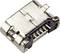 A metal Micro-USB plug with five visible pins, suitable for data transfer and charging electronic devices.