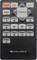 The image shows a black remote control with buttons for Power, Volume, Mode, Playback, and Channel Search, branded "Caliber".