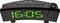 Digital alarm clock with green LED display shows '16:05'. At the top are buttons for volume, radio, snooze, and settings.