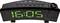 Digital alarm clock with a bright green LED display showing '16:05'. Above are buttons for volume, radio, snooze and more.