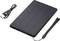 External solar power bank with a USB cable and a hand strap.
