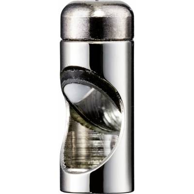 A gleaming, metallic cylinder with a curved opening that reveals intricate internal details.
