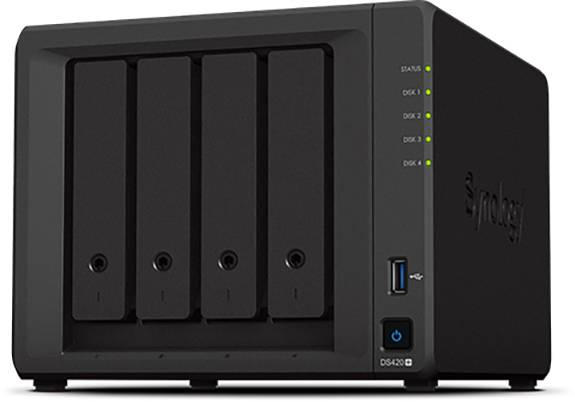 NAS server Refurbished (very good) 32 TB Synology DiskStation DS420+ 32 TB DS420+-32TB-FR built-in 4x 8TB HDD (recertified), 2x M2 slot