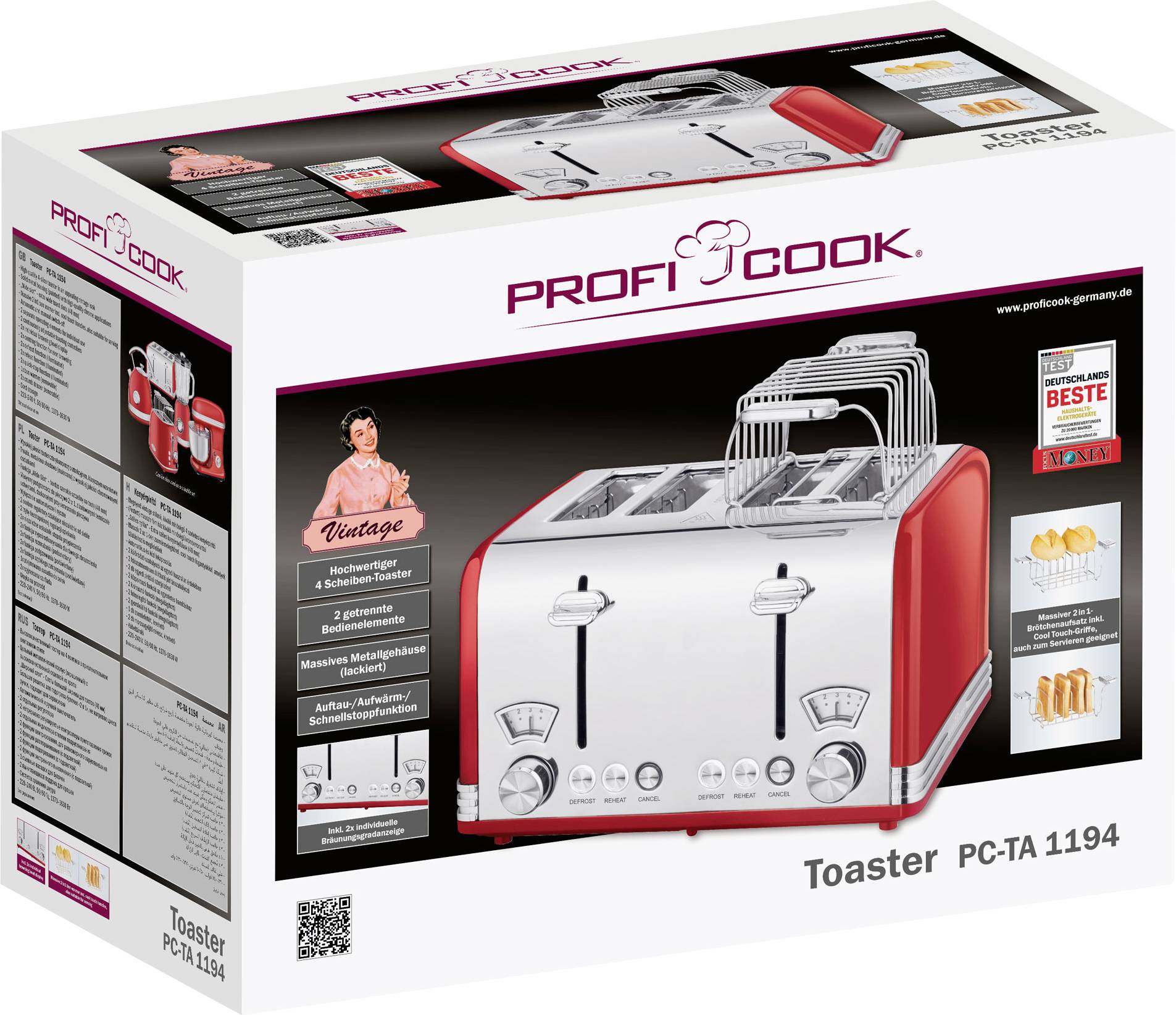 Profi Cook PCTA 1194 Toaster Red