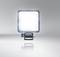 A rectangular LED headlight from OSRAM illuminates brightly against a grey background.