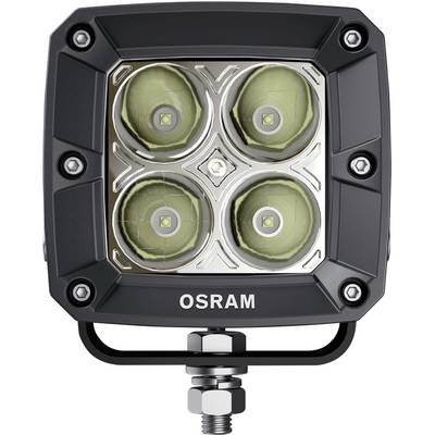 LED work light with four round lenses, in a black, square housing with screw mounting and 'OSRAM' logo.