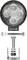 Round LED headlight with five lenses and OSRAM logo, with mounting hardware consisting of screws, nuts and bracket.