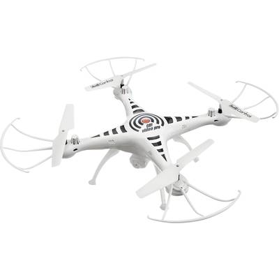 White quadcopter drone with camera, marked with 'video pro'.