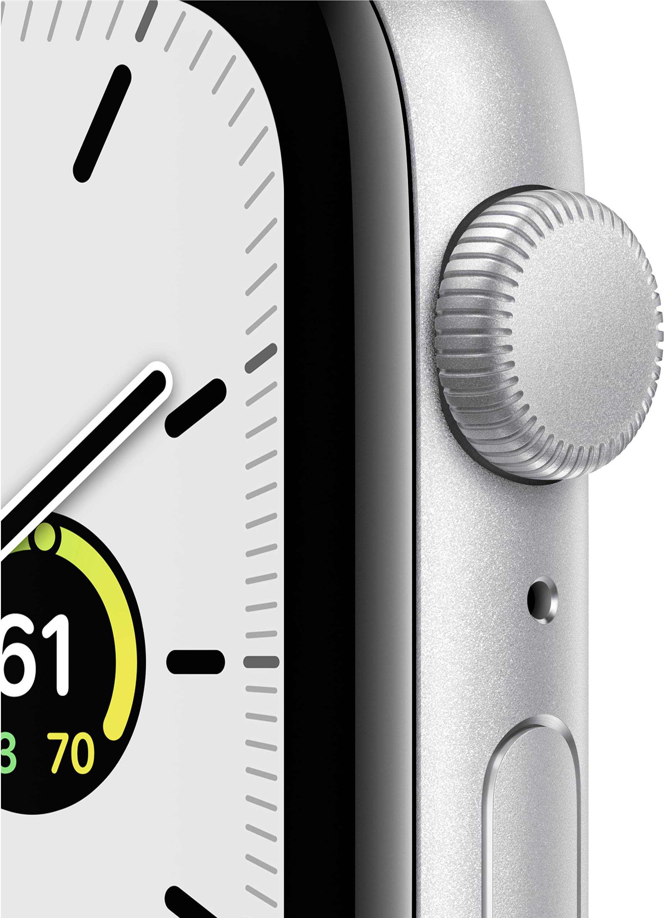 Apple Watch SE GPS 44 mm Aluminium Silver Sport strap White | Conrad.com