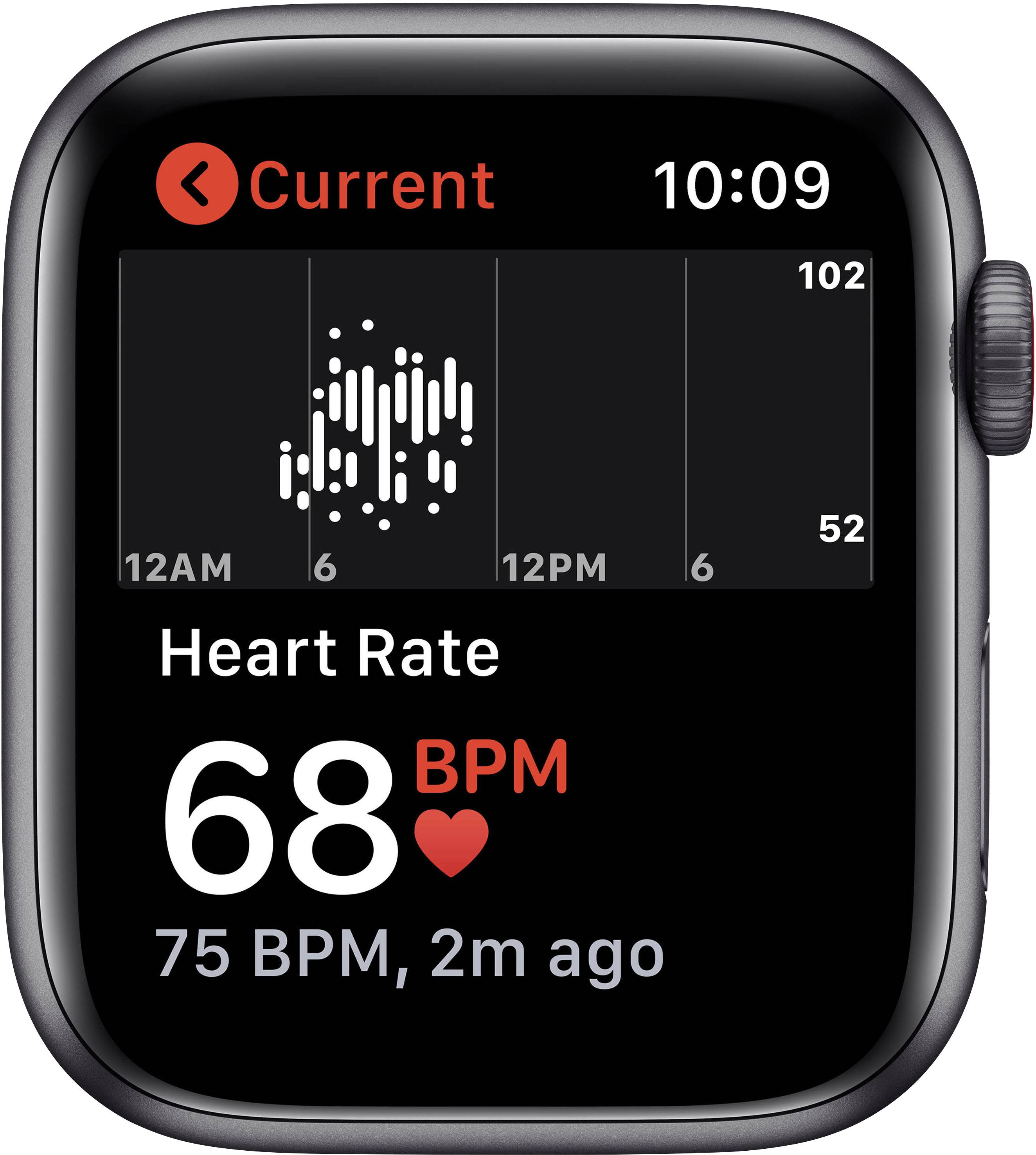 Apple Watch SE GPS + Cellular 44 mm Aluminium Space Grey Sport strap Black  | Conrad.com