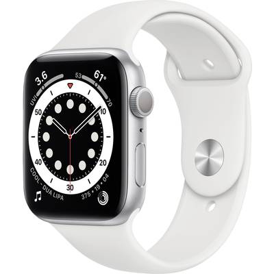 Apple Watch Series 6 GPS 44 mm Aluminium Silver Sports strap White 
