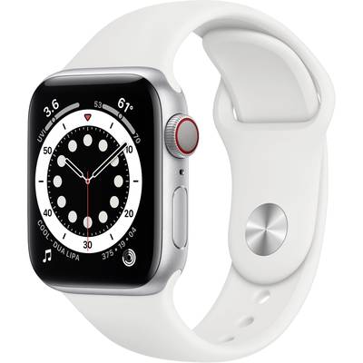 Apple Watch Series 6 GPS + Cellular 40 mm Aluminium Silver Sports strap White 