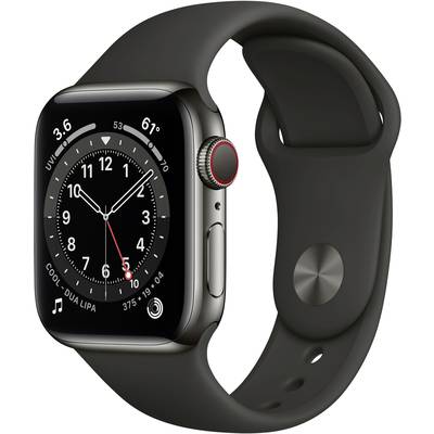 Apple Watch Series 6 GPS + Cellular 40 mm Stainless steel Graphite Sports strap Black 