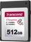 Transcend CFexpress memory card, 512 GB, reads at 1700 MB/s, writes at 1000 MB/s.