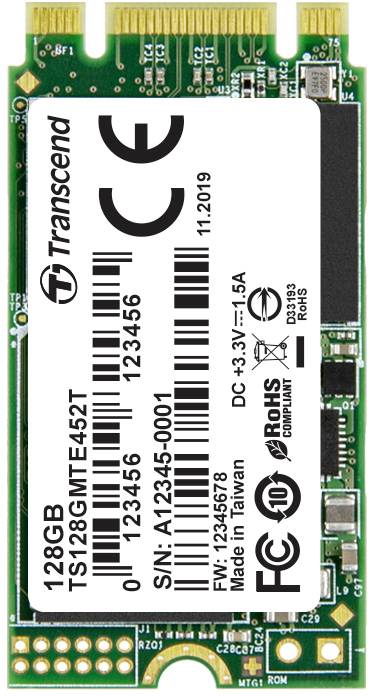 Transcend MTE652T2 M.2 2280-D2-B-M PCIe Gen3x4 NVMe SSD - 128GB