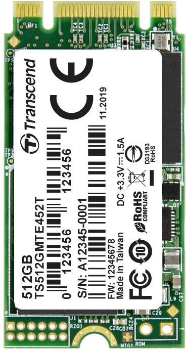 Transcend MTE452T 512 GB Internal M.2 PCIe NVMe SSD 2242 M.2 NVMe PCIe 3.0  x2 Retail TS512GMTE452T